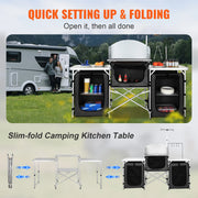 Camping Outdoor Kitchen Table Cabinet