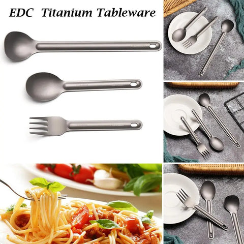 Long Handle Spoon Titanium Cookware