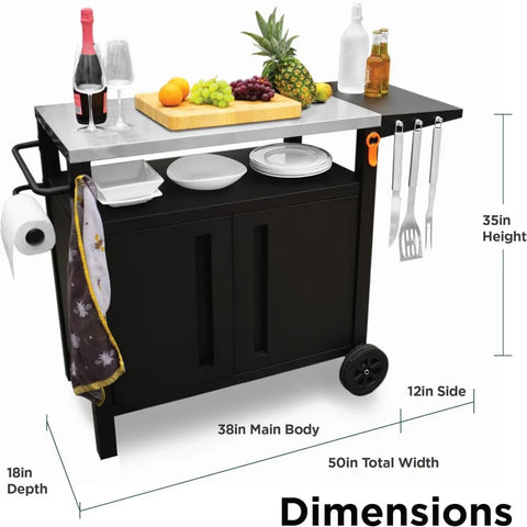 Grill Cart Outdoor with Storage