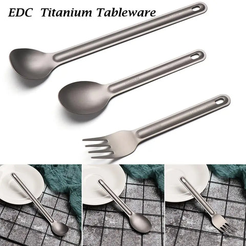 Long Handle Spoon Titanium Cookware