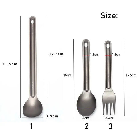 Long Handle Spoon Titanium Cookware